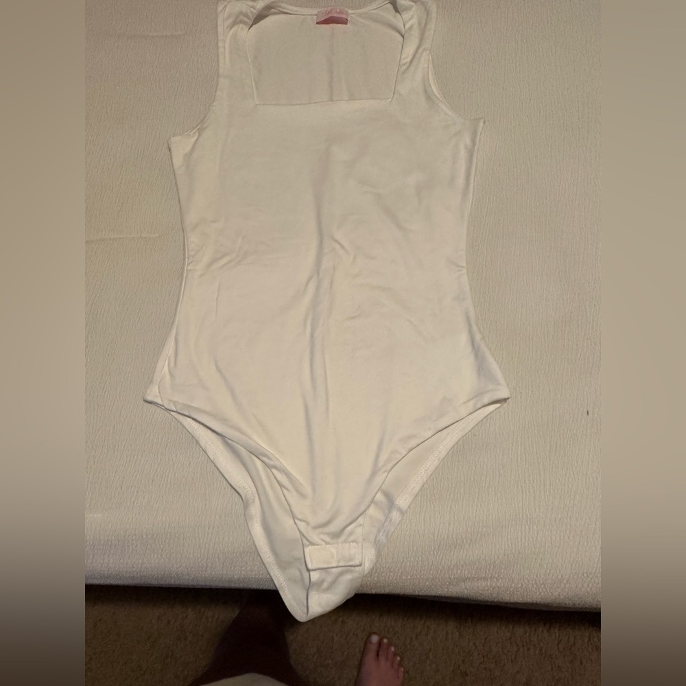 White Pink Lilly Body Suit